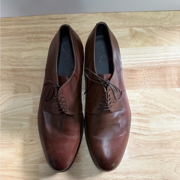 Boss Brown Leather Oxfords Timeless Elegance - Picture 3 of 4